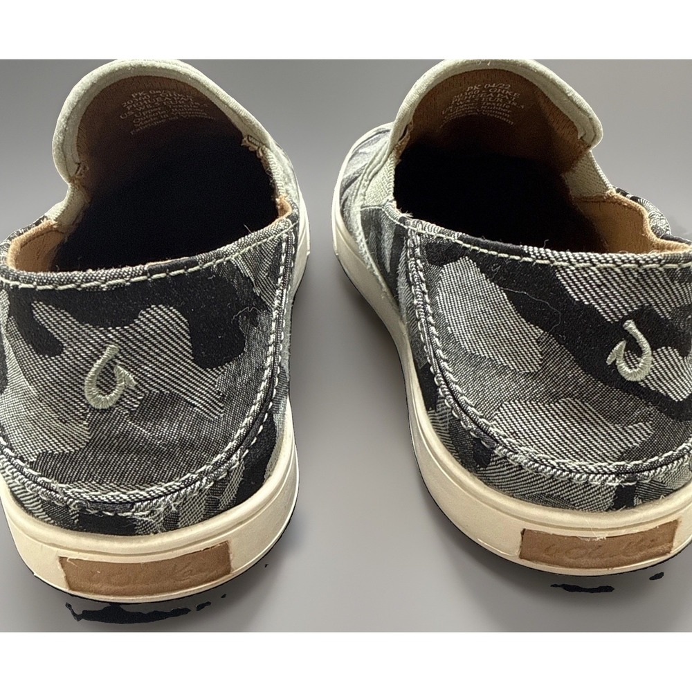 OluKai Pehuea Pa'i Gray Camo Slip On Sneakers Women 8.5 20360-GHKE - Picture 4 of 8